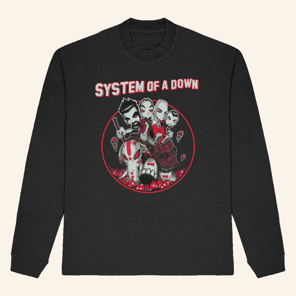 System Of A Down Merch Tour 2025 Mushroom People Long Sleeve Shirt Gifts For Besties