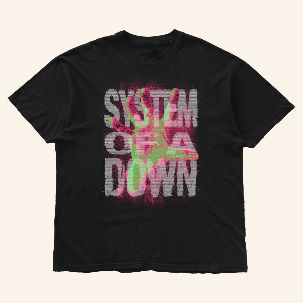 System Of A Down Merch Tour 2025 Neon Hand T-Shirt Good Gifts For Boyfriend