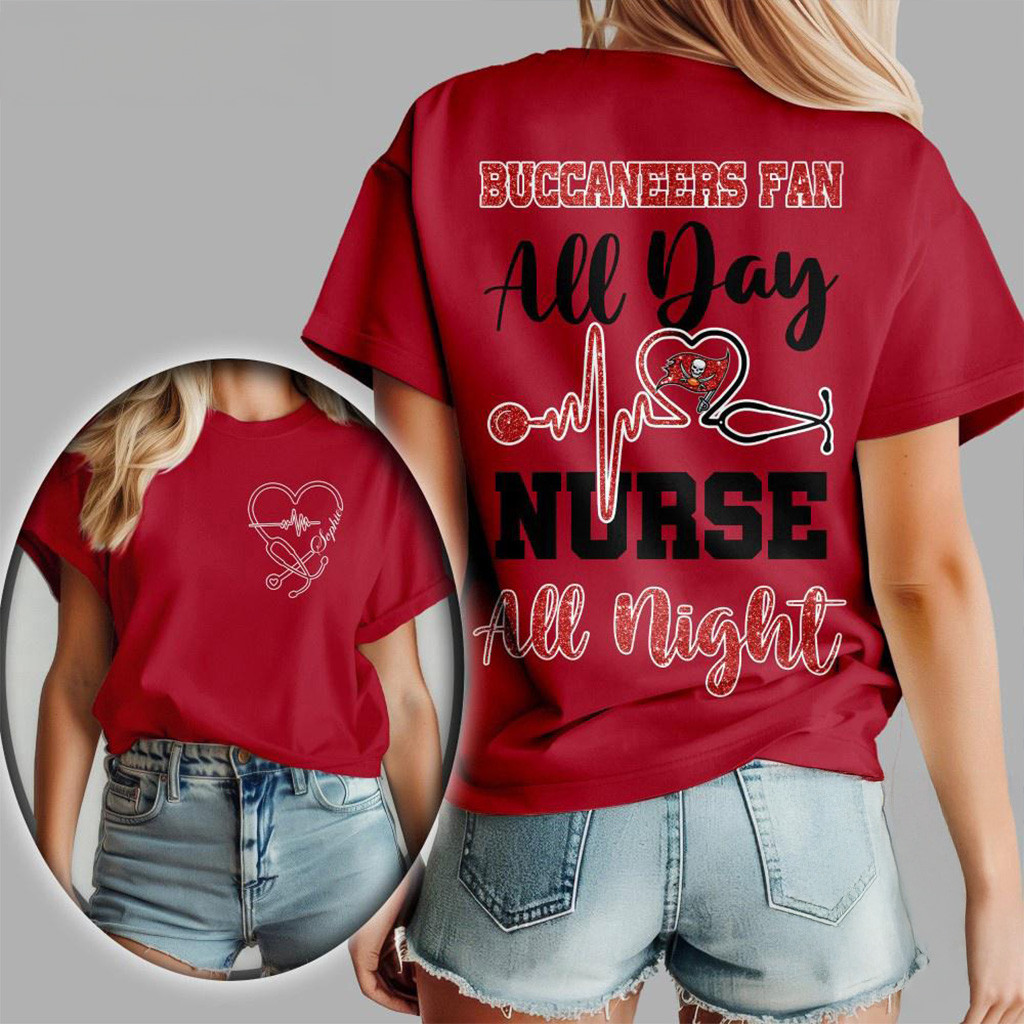 Tampa Bay Buccaneers NFL All Day Nurse All Night Shirt Buccaneers Merch Gifts For Mother