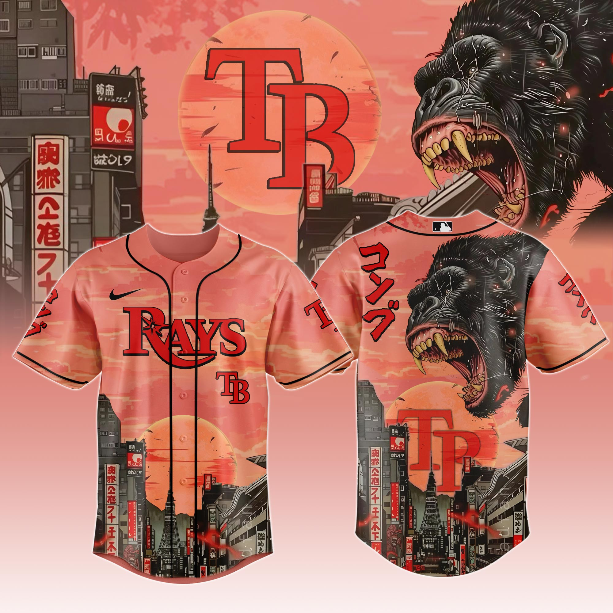 Tampa Bay Rays Mlb X Japanese Heritage Kong Baseball Jersey For Fans