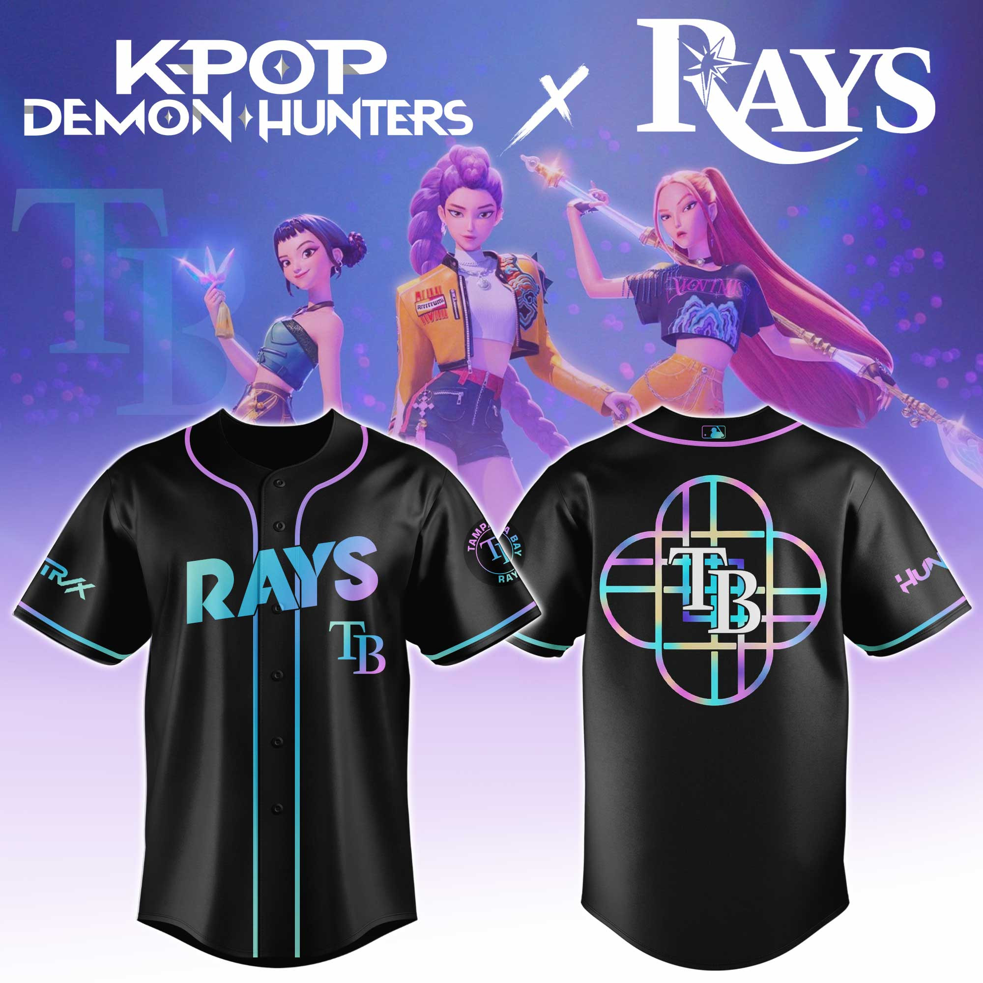 Tampa Bay Rays Mlb X Kpop Demon Hunters Baseball Jersey For Fans
