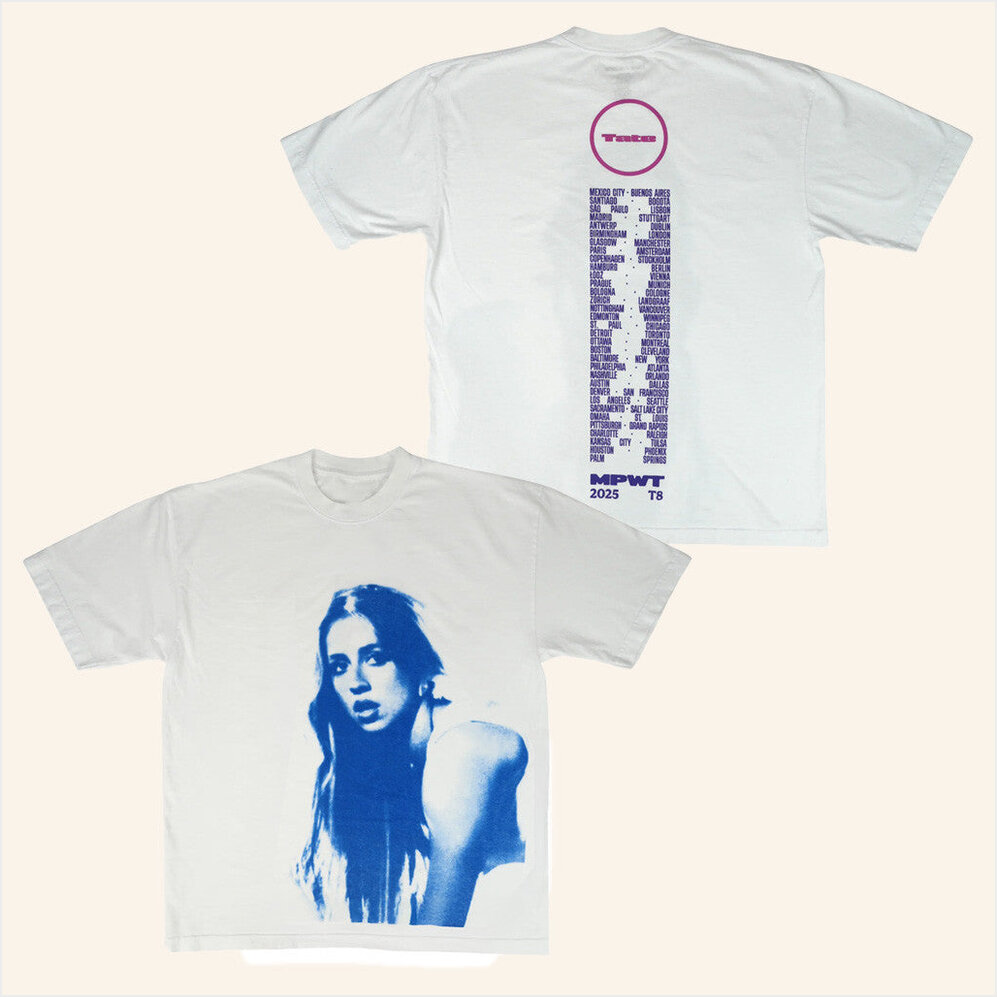 Tate Mcrae White Blue Photo T-Shirt Vanbase Merch Fans Birthday Gifts BFF Gifts