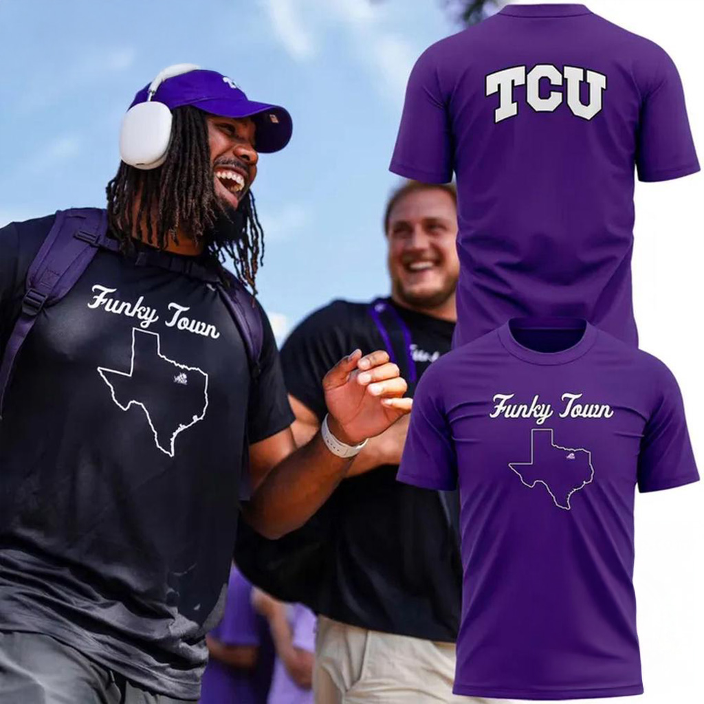 TCU Horned Frogs Football Funky Town 2025 T-Shirt Fan Merch Football Gifts For Men