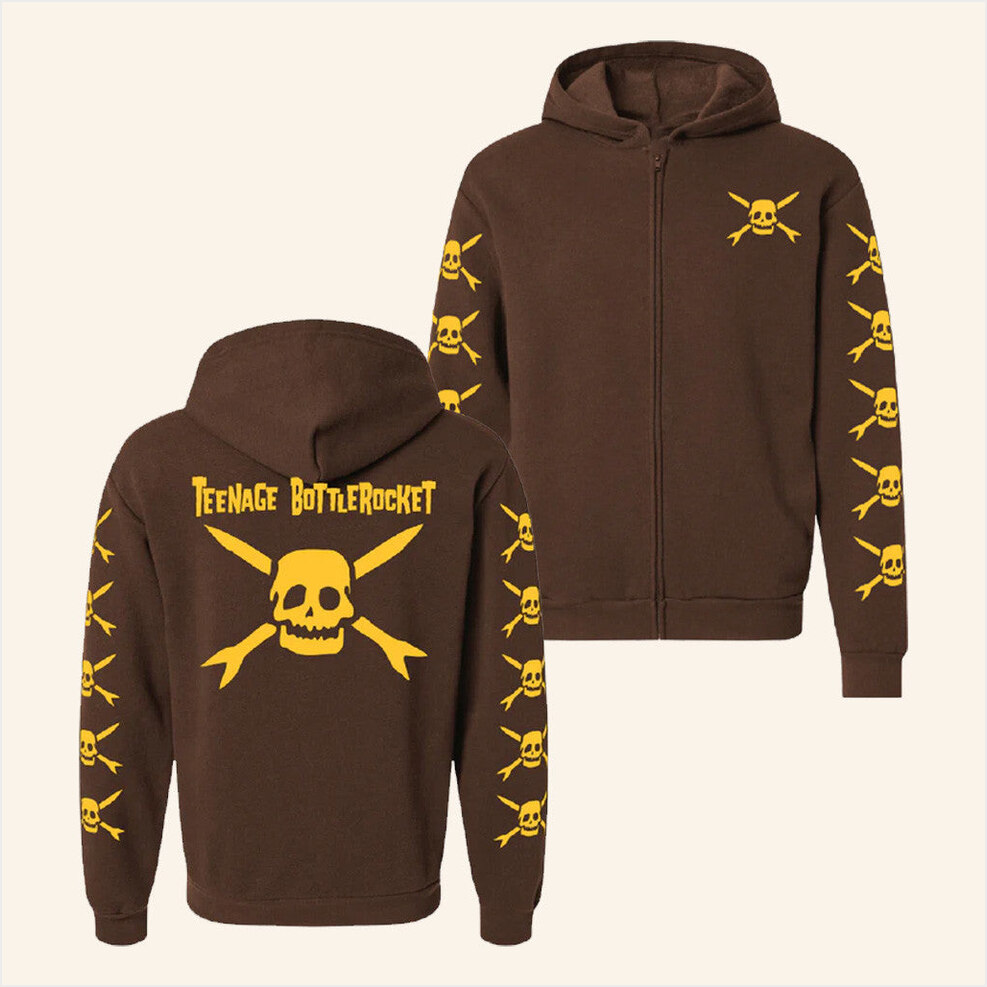 Teenage Bottlerocket Logo Zip-Up Hoodie Pirates Press Records Merch Birthday Gift Ideas For Dad