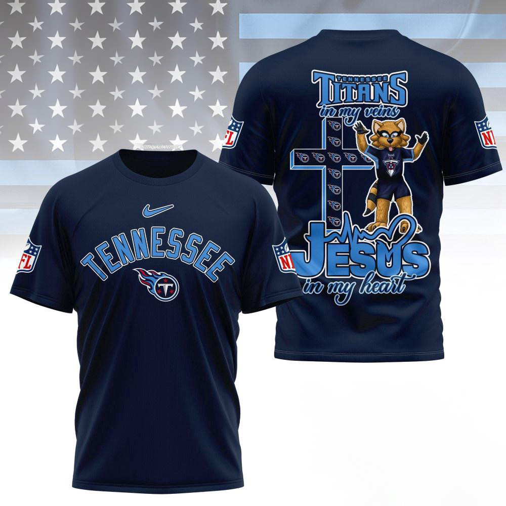 Tennessee Titans In My Veins In My Heart All Over Print Shirt Football Themed Gifts