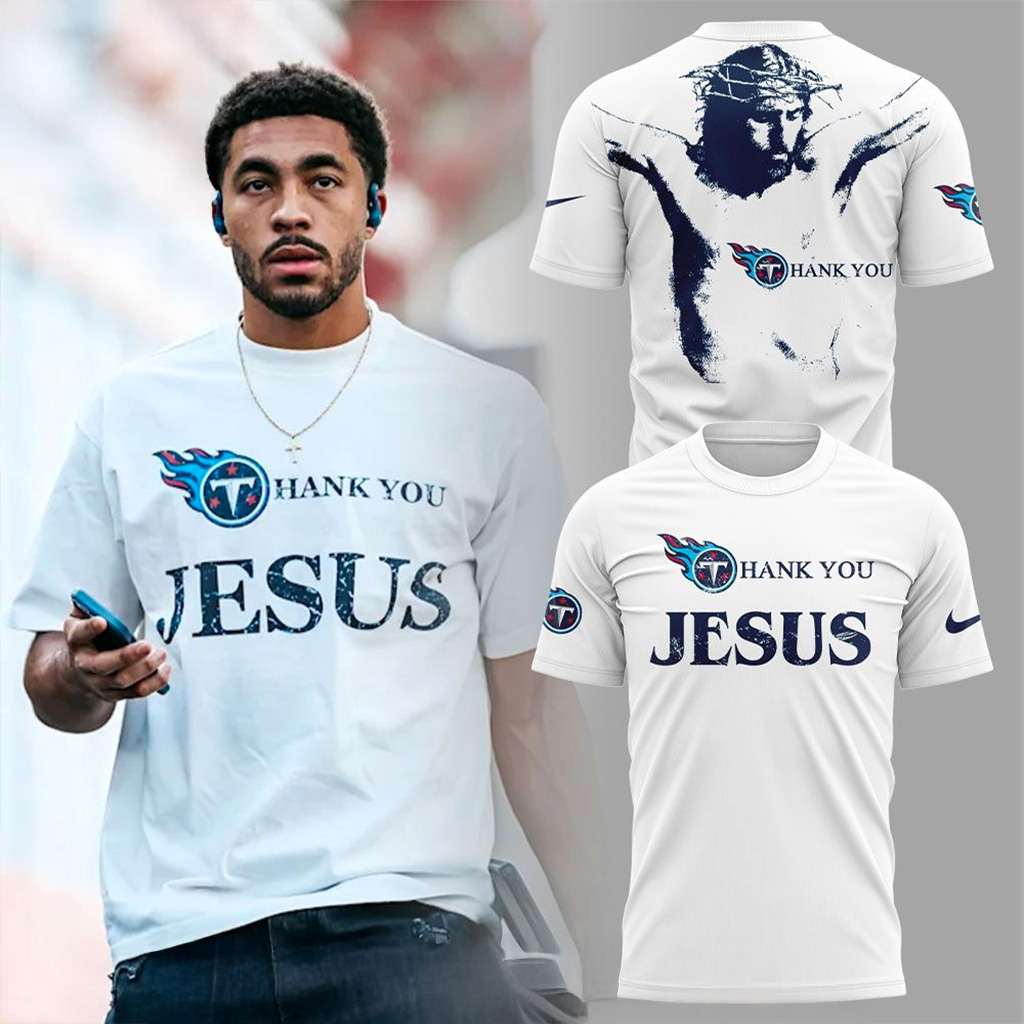 Tennessee Titans Thank You Jesus 2025 T-Shirt Tennessee Titans Merch Football Themed Gifts