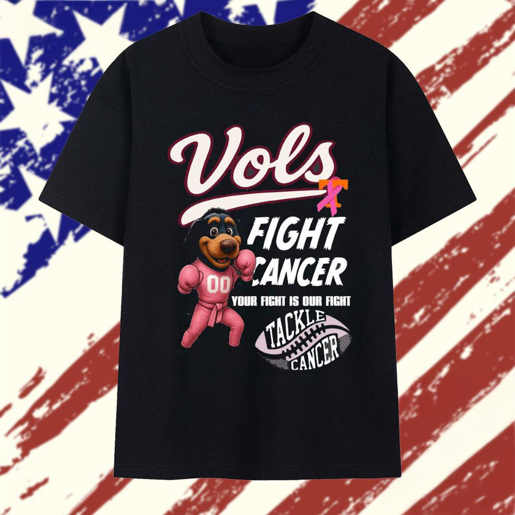 Tennessee Volunteers Football Your Fight Is Our Fight Tackle Cancer Shirt Fan Merch