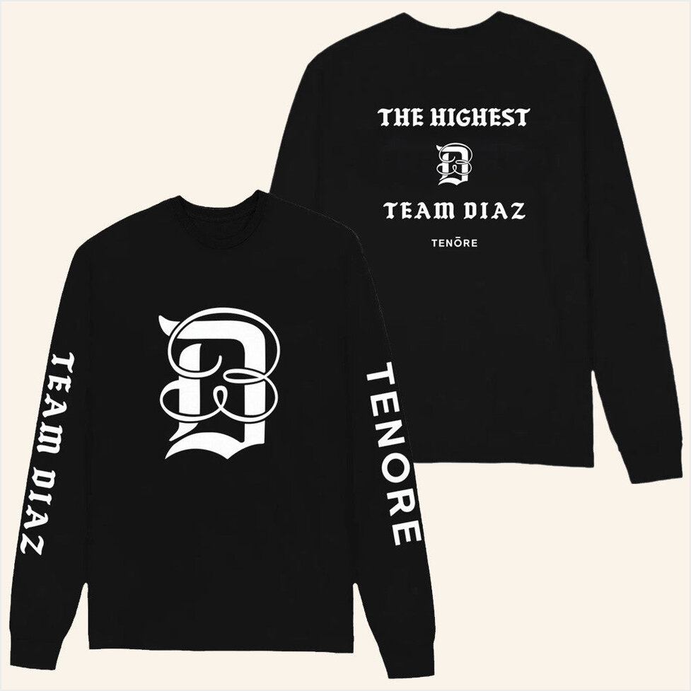 Tenore X Nate Diaz Long Sleeve T-Shirt Tenore Merch Birthday Gifts For Dudes Gifts For Besties