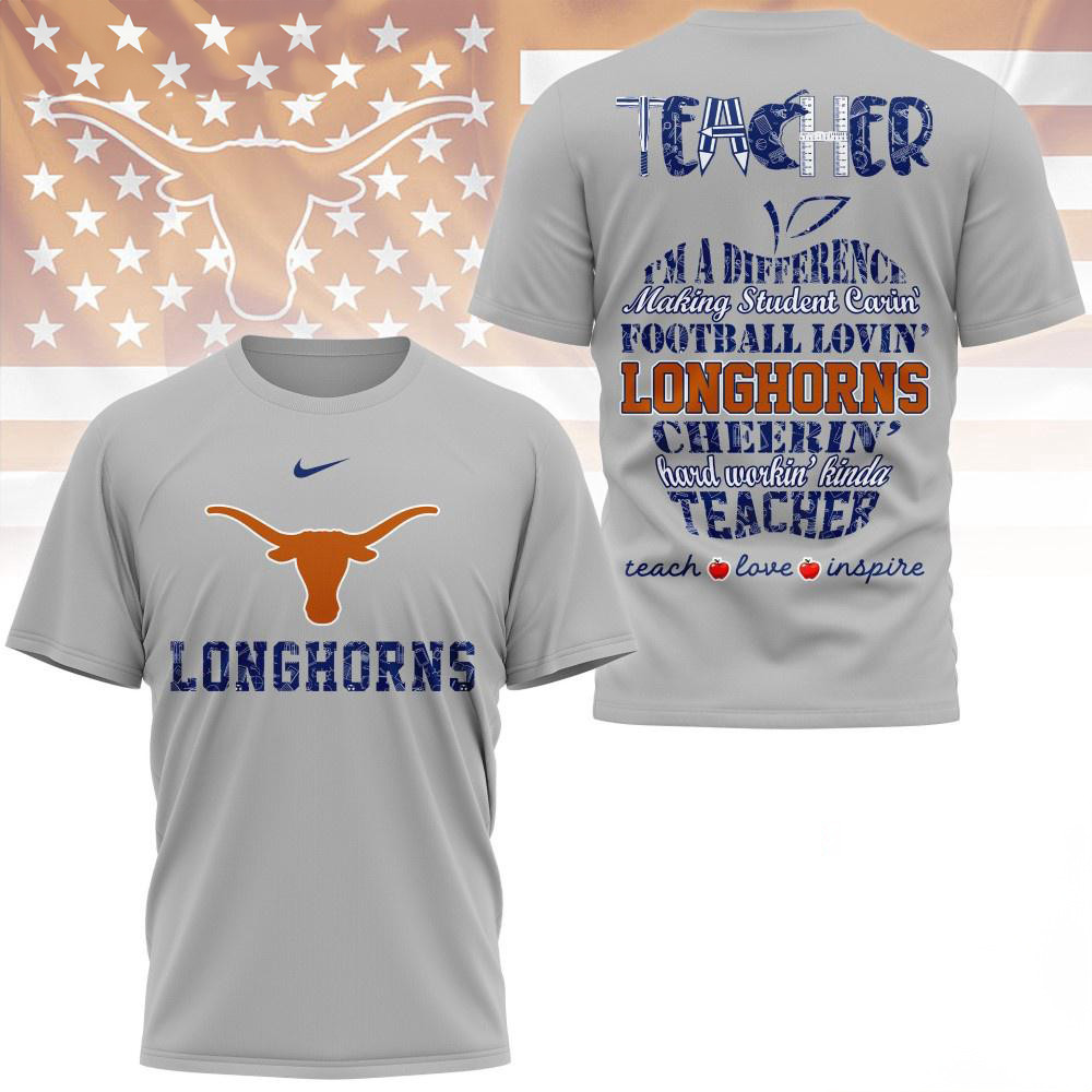 Texas Longhorns Teacher Pride 2025 Unisex 3d Shirt Presents For Football Fans