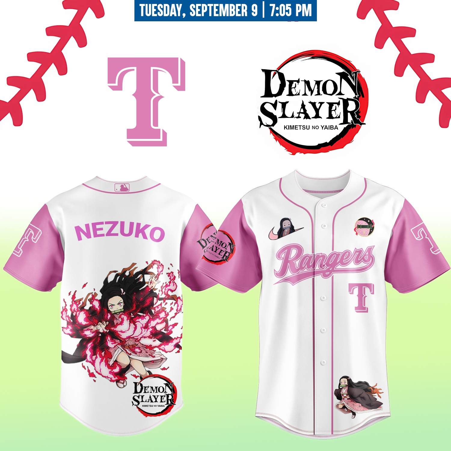 Texas Rangers Demon Slayer Jersey 2025 Unique Gifts For Baseball Fans