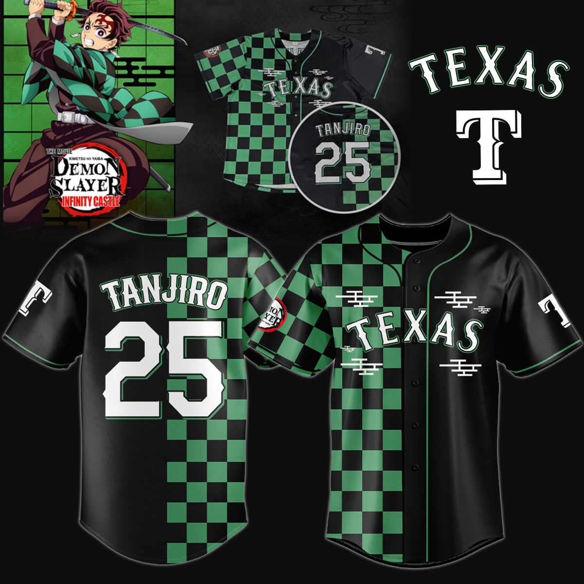 Texas Rangers Limited Edition Demon Slayer Jersey 2025
