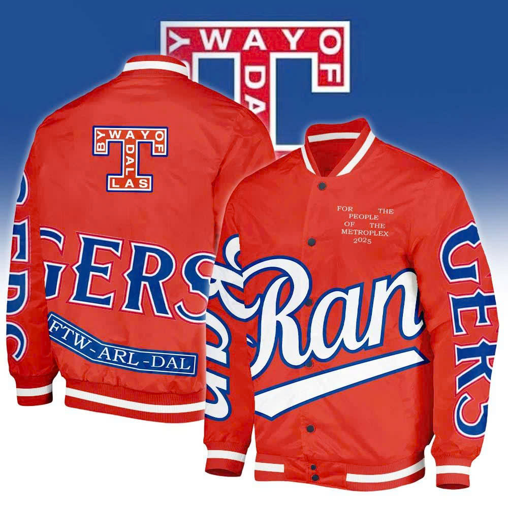 Texas Rangers Merch Bomber Jacket Metroplex By Way Of Dallas Texas Rangers Unique Fans Gift