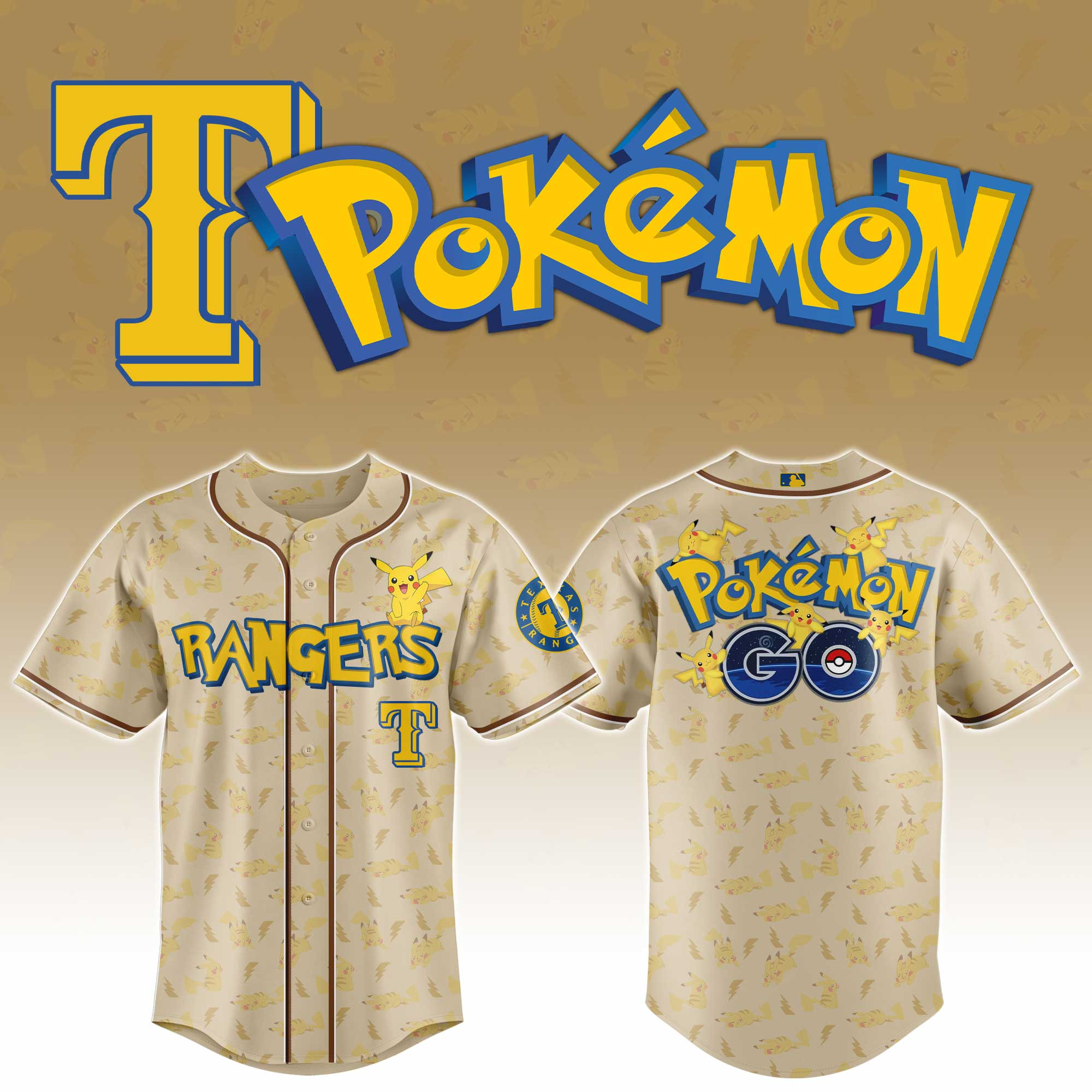 Texas Rangers Mlb X Pokemon Go Master Baseball Jersey For Fans
