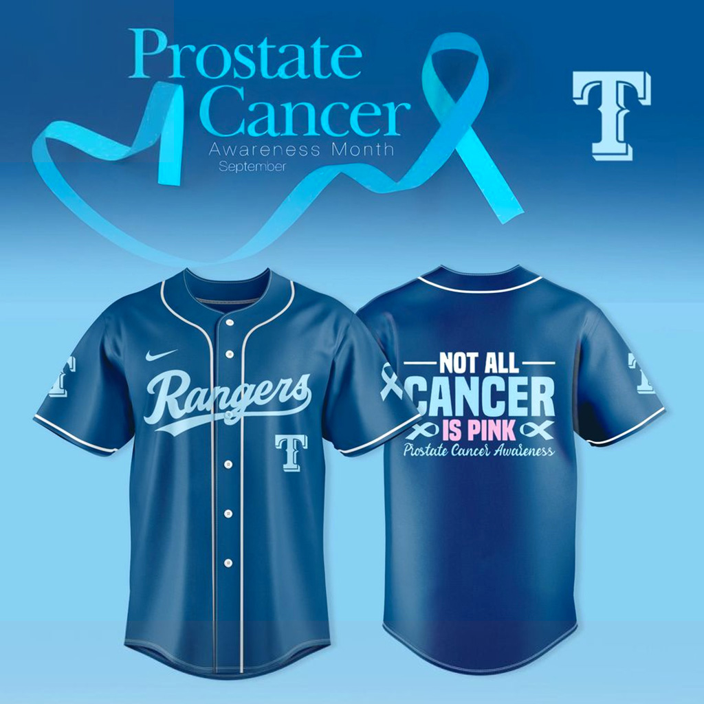 Texas Rangers Prostate Cancer Awareness Month September Jersey Texas Rangers Merch For Fans