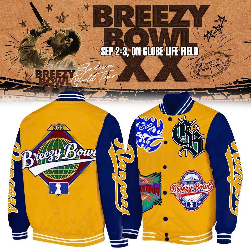 Texas Rangers X Chris Brown Bomber Jacket Breezy Bowl 2025 Best Sport Fans Gift