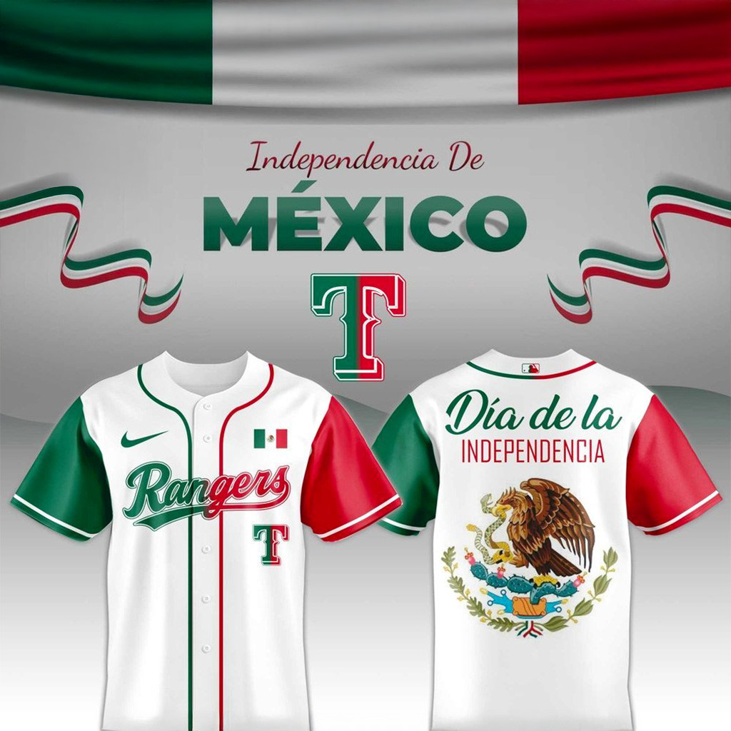 Texas Rangers X Independencia De Mexico Jersey Texas Rangers Merch Gifts For Boyfriend