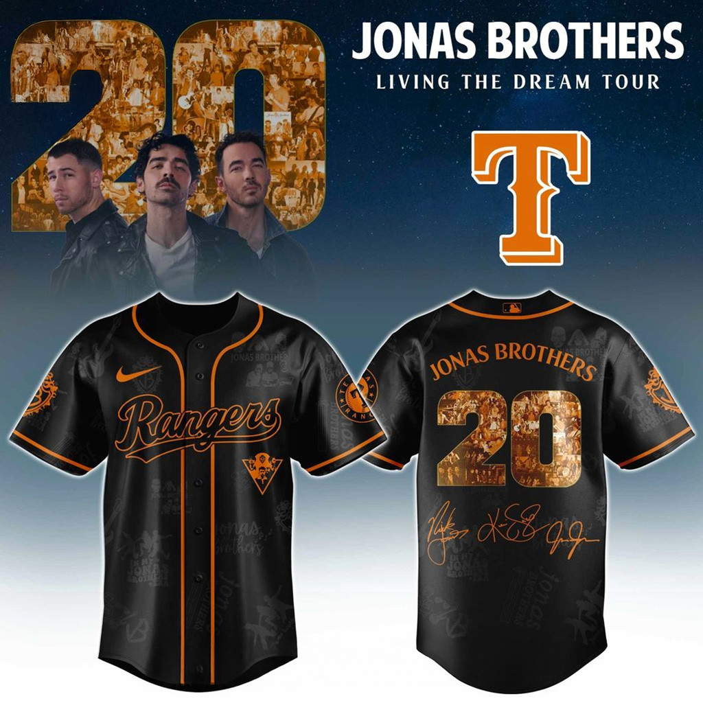 Texas Rangers X Jonas Brothers Living The Dream Tour 2025 Jersey Rangers Merch Him Gifts