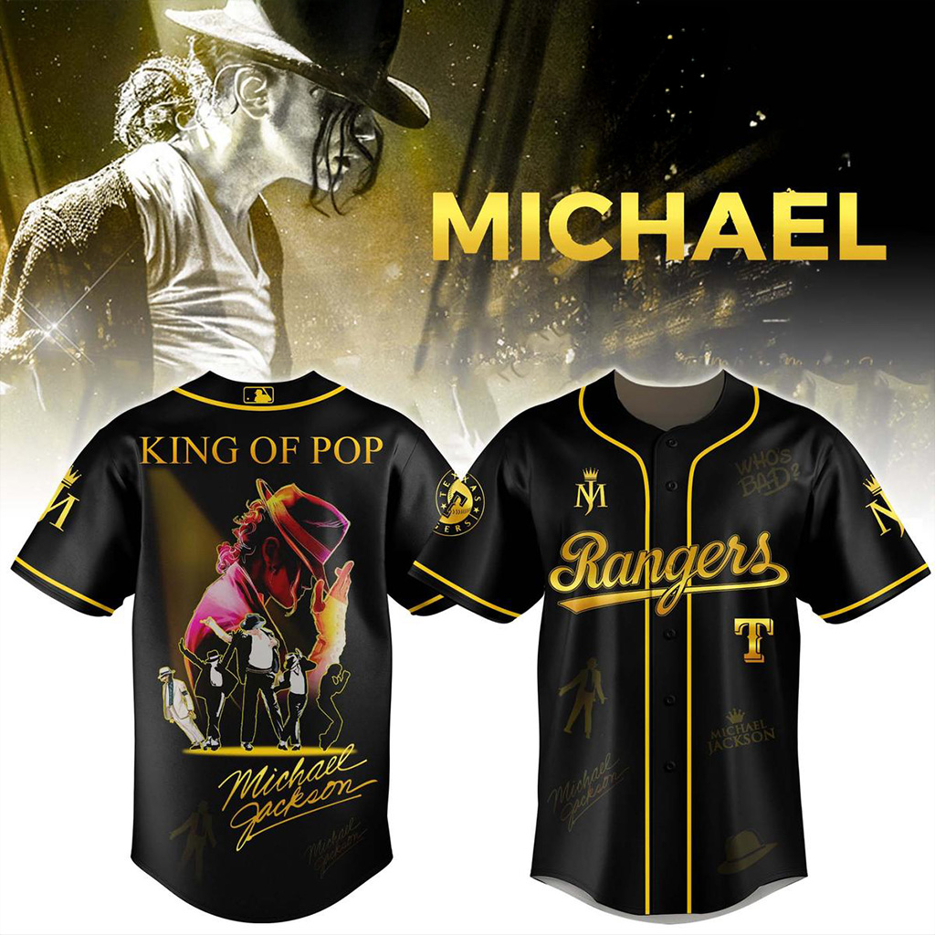 Texas Rangers X Michael Jackson King Of Pop Jersey Texas Rangers Merch Gifts For Husband