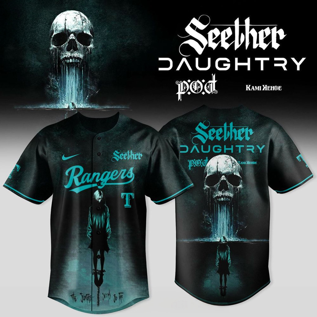 Texas Rangers X Seether Daughtry Fall 2025 US Tour Jersey Rangers Merch Gifts For Fans