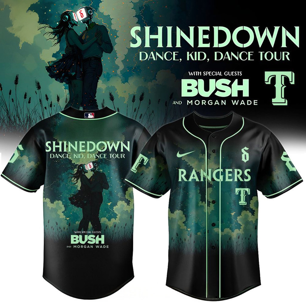 Texas Rangers X Shinedown Dance Kid Dance Tour Merch 2025 Baseball Jersey Rangers Merch