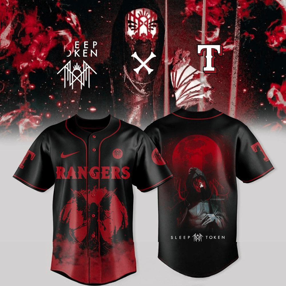 Texas Rangers X Sleep Token Even In Arcadia Tour Merch Baseball Jersey Texas Rangers Merch