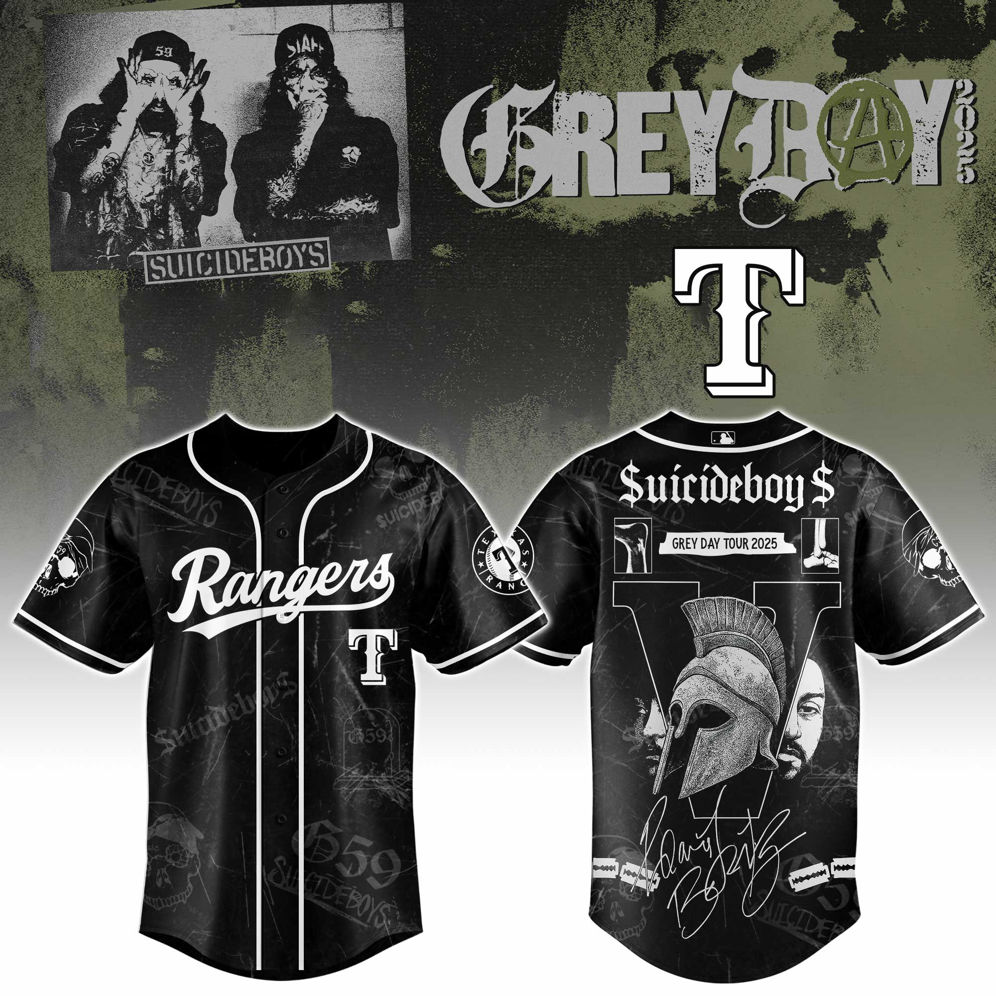 Texas Rangers X Suicideboys G59 Baseball Jersey 2025 Gift For Baseball Fans