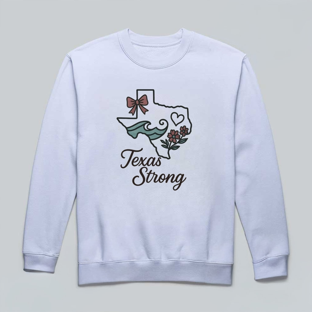 Texas Strong Texas Heart Floral Sweatshirt For Flood Support Sweatshirt Patriotic Gifts