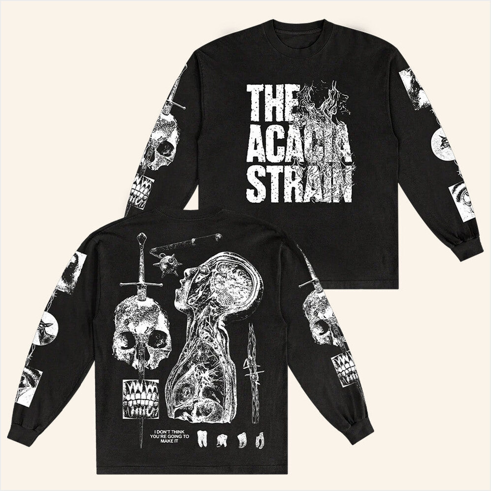 The Acacia Strain Anatomy Black Long Sleeve Shirt Rise Records Merch Presents For Him