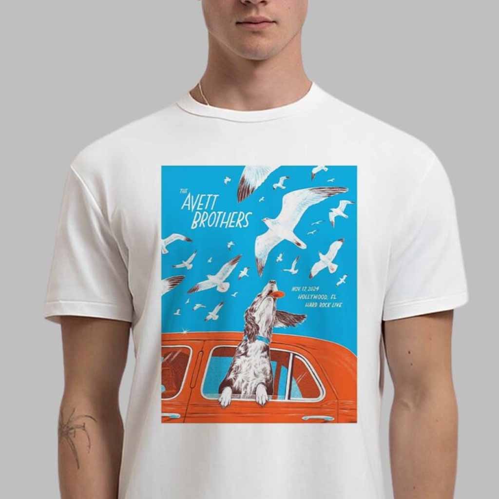 The Avett Brothers Merch Poster For Show In Hollywood Florida 2024 T-Shirt Fans Gifts