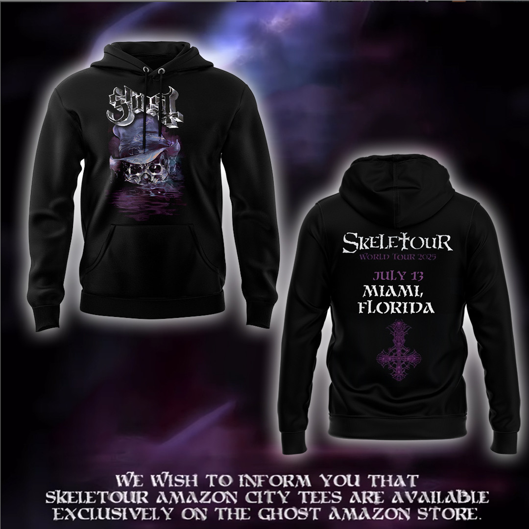 The Band Ghost The Skeletour At Miami Hoodie Gifts For Someone Who Loves Music