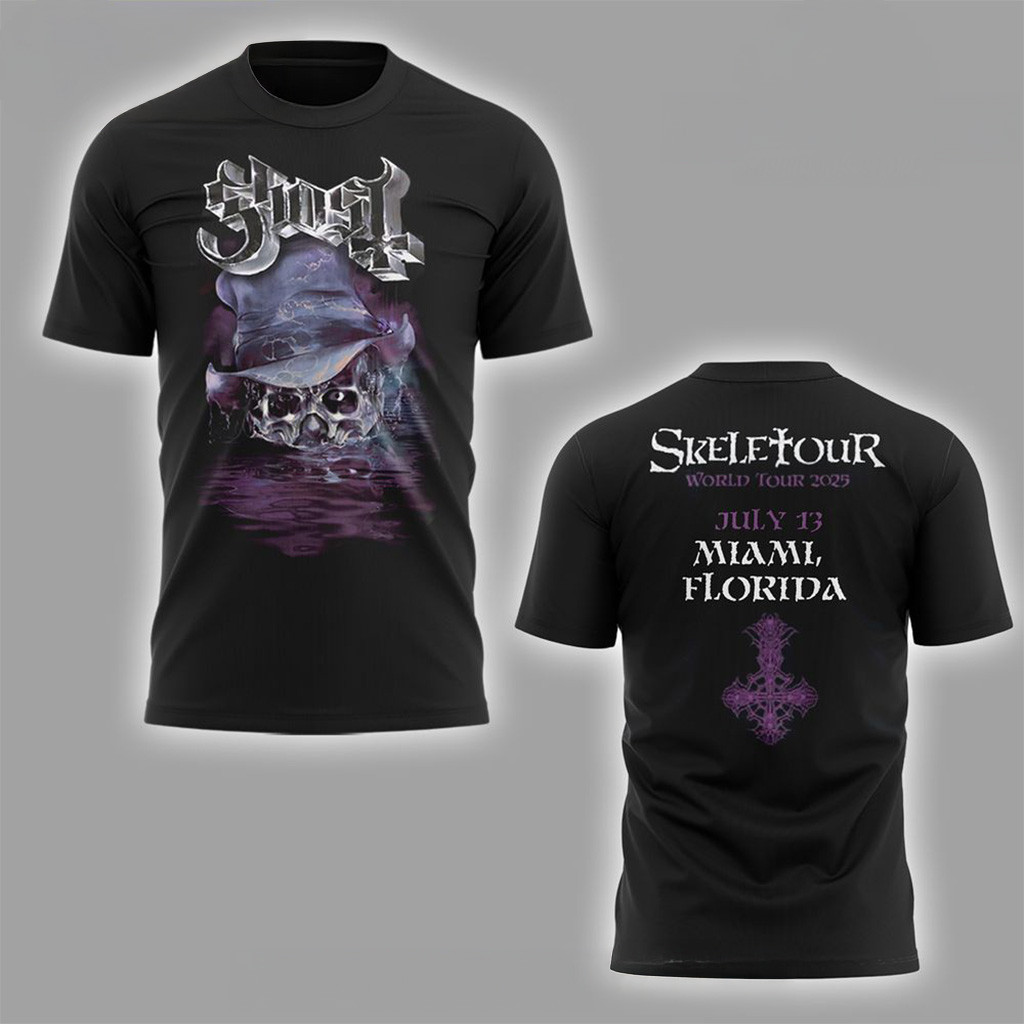 The Band Ghost The Skeletour World Tour 2025 At Miami Shirt Ghost Merch Gifts For Fans