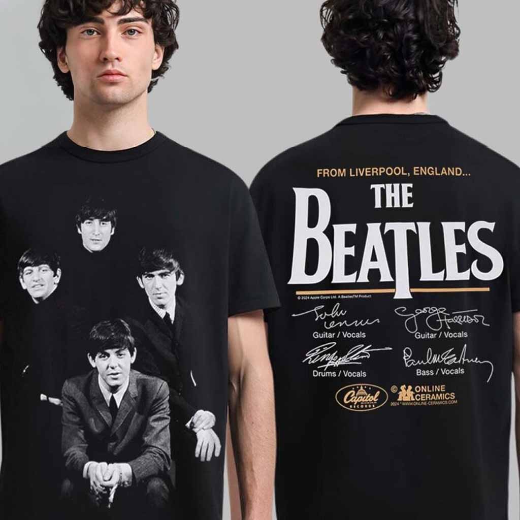 The Beatles x Ceramic Onlines From Liverpool England Potrait T-Shirt Gifts For Music Fans