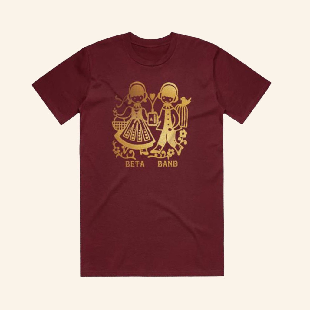 The Beta Band Merch Holding Hands Burgundy T-Shirt Music Lovers Gifts