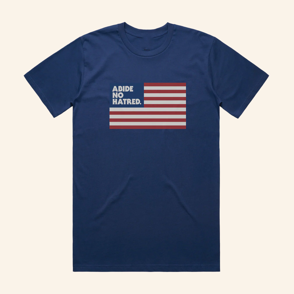 The Bitter Southerner General Merch Abide No Hatred American Flag T-Shirt Gifts For Dad