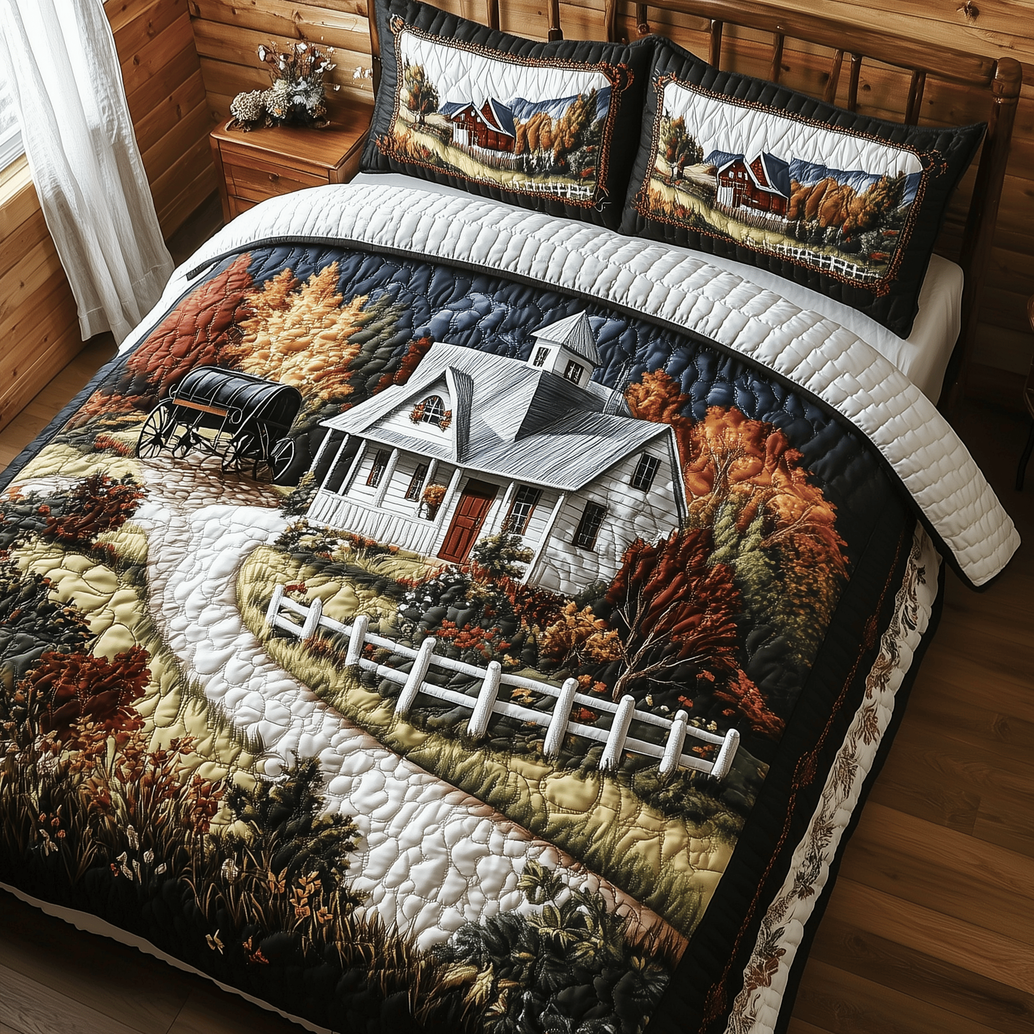 The Countryside Carriage Home Quilted Bedding Set Duvet Cover Bedspread Set Item Gifts For Expecting Mothers