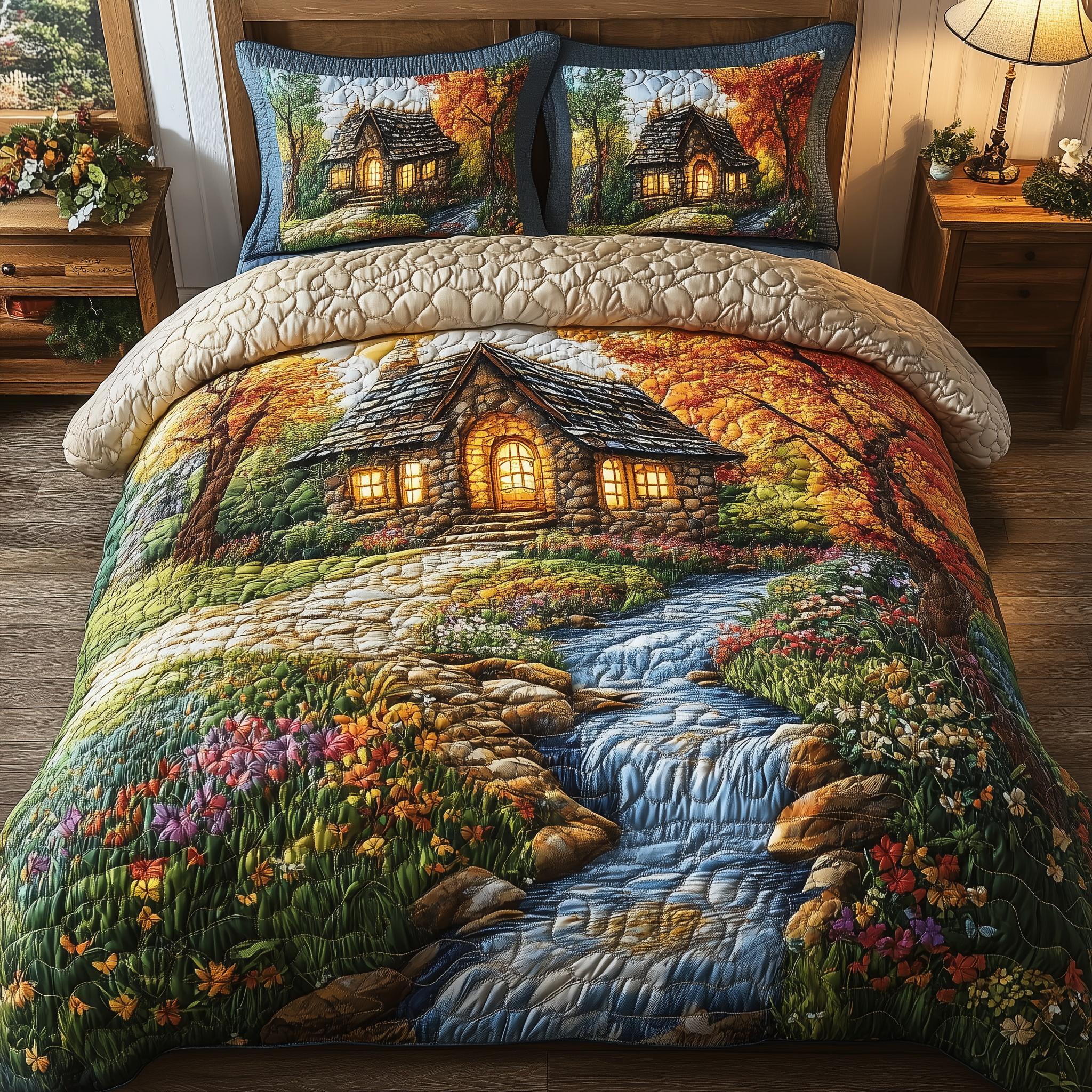 The Enchanted Retreat Quilted Bedding Set Awesome Duvet Cover Bedspread Set 1St Mothers Day Gifts