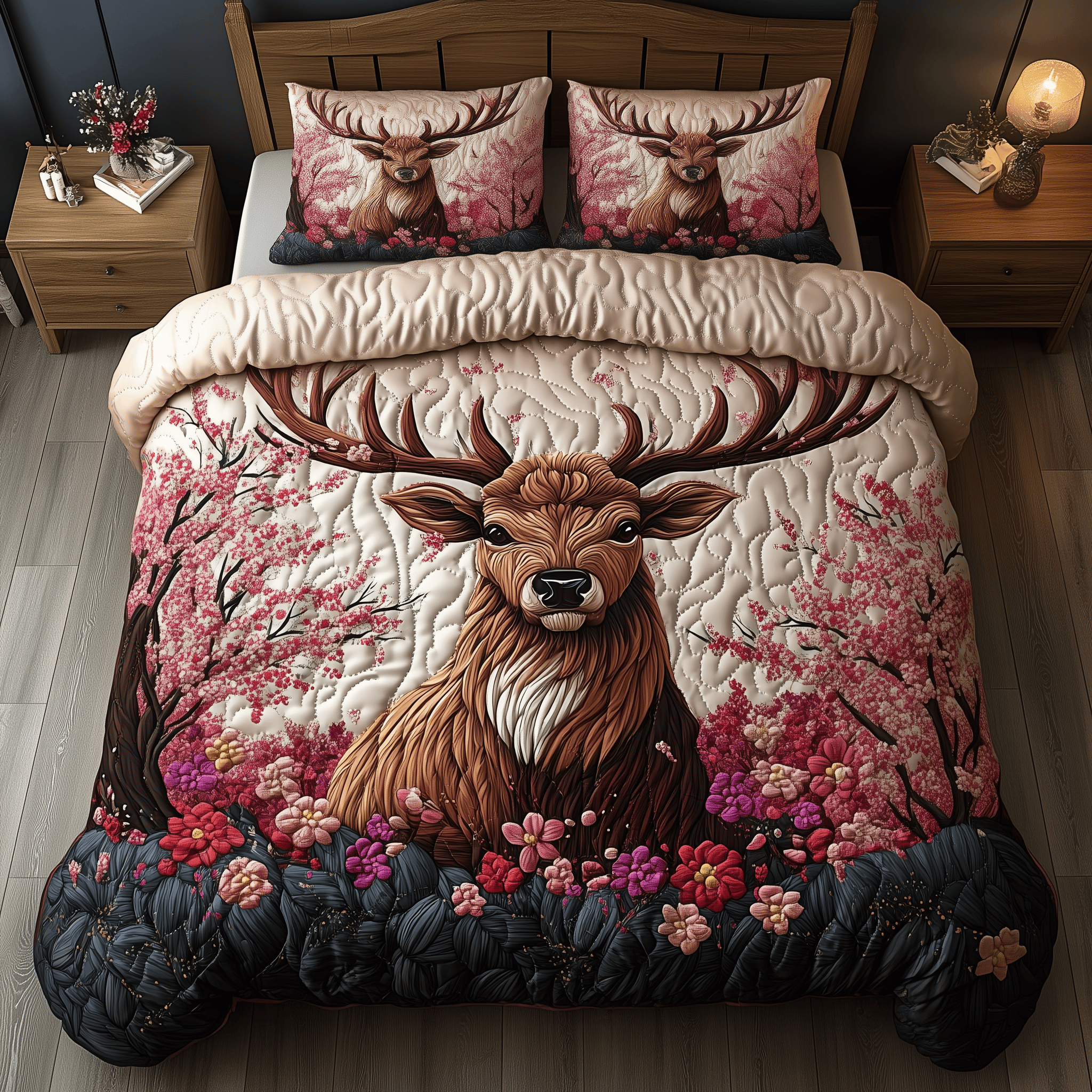 The Enchanted Stag Quilted Bedding Set Good Father's Day Gifts From Daughter For Dad