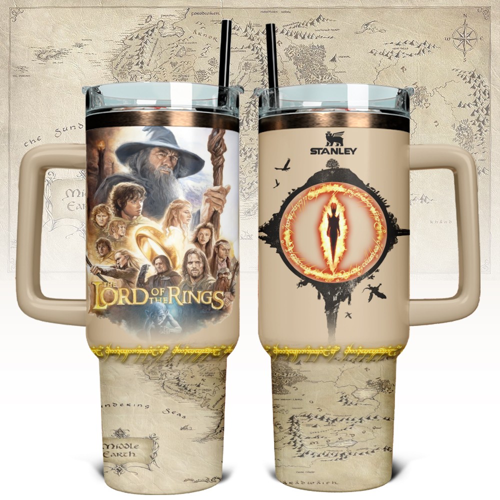The Lord Of The Rings Custom Stanley Quencher 40oz Stainless Steel Tumbler With Handle