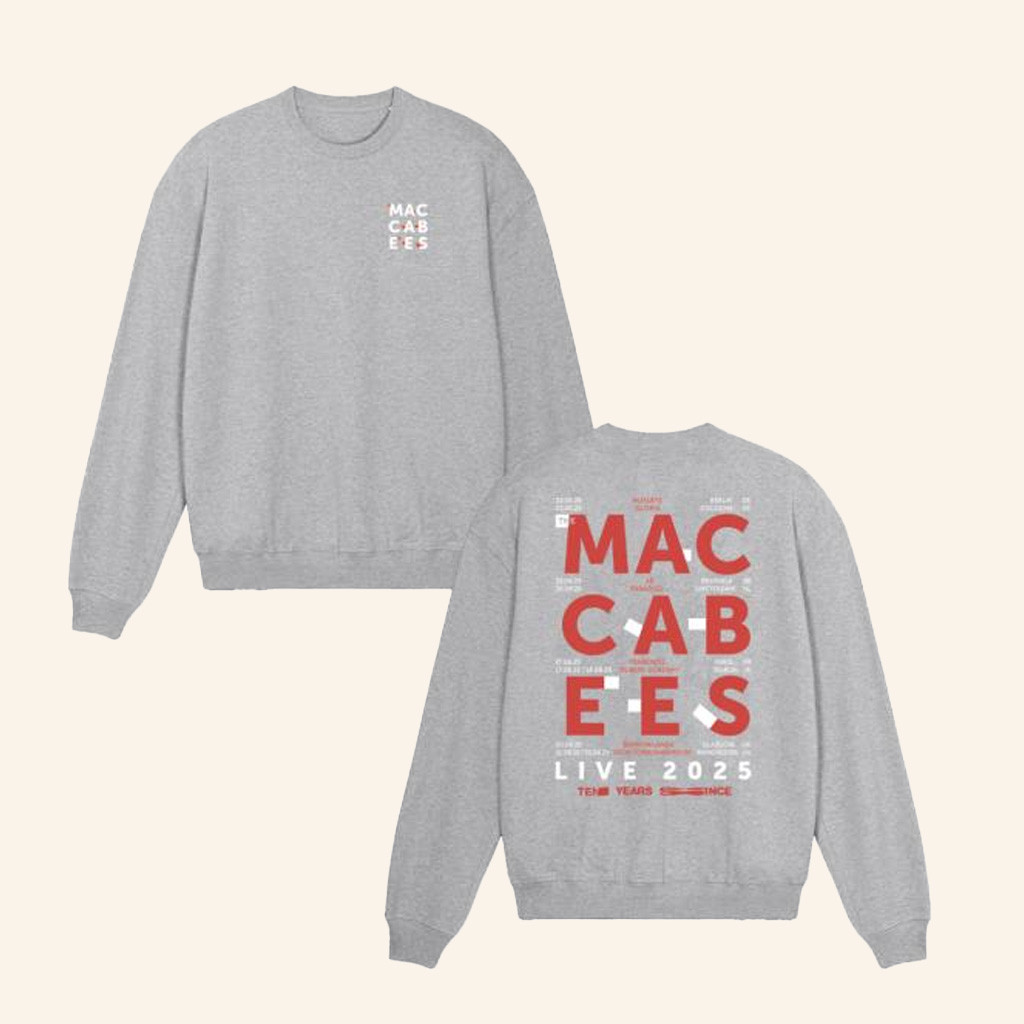 The Maccabees Merch The Maccabees 2025 Grey Tour Crewneck Sweatshirt Him Gifts