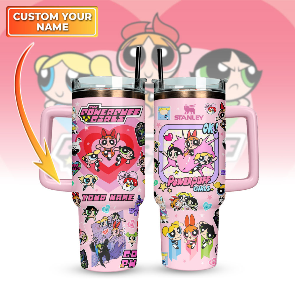 The Powerpuff Girls Custom Stanley Quencher Stainless Steel Tumbler With Handle