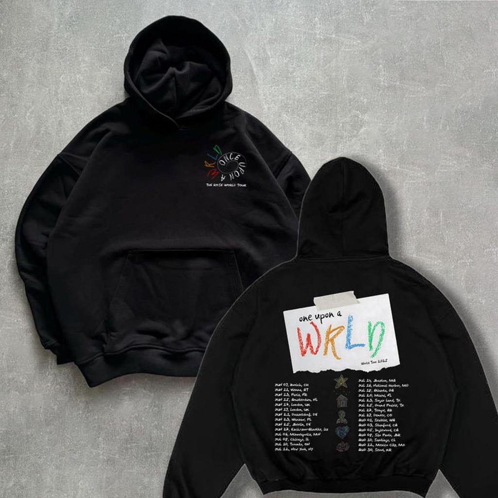 The Rose Once Upon A WRLD Tour Hoodie Retro The Rose WRLD Road Map Hoodie The Rose WRLD Merch