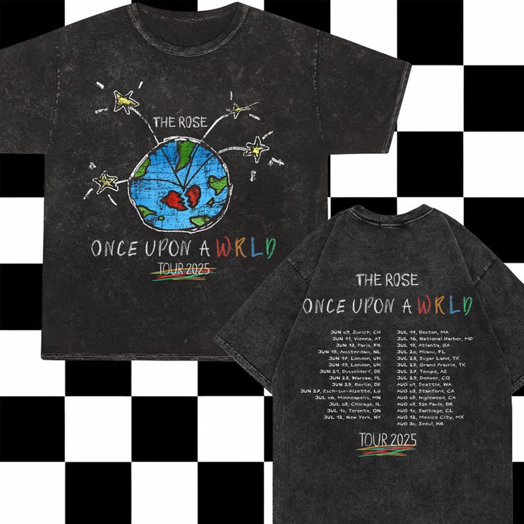 The Rose Once Upon A WRLD Tour Mineral Wash Shirt The Rose 2025 World Tour Apparel Fan Gift