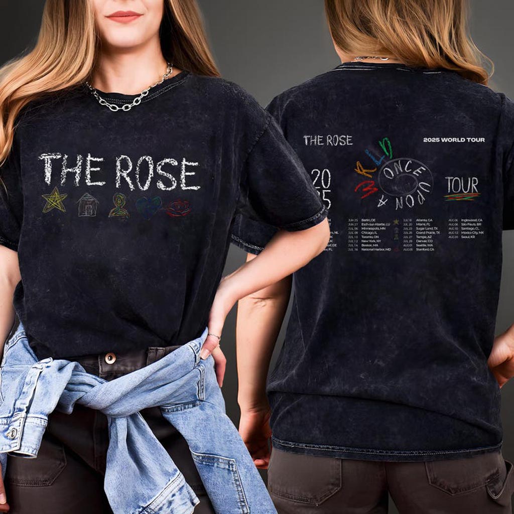 The Rose Once Upon A WRLD Tour Mineral Wash T-Shirt The Rose 2025 World Tour Shirt Gifts