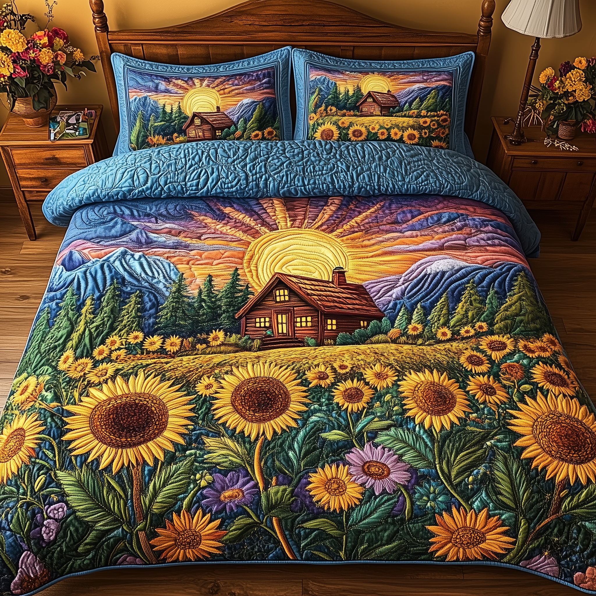 The Sunny Cabin Quilted Bedding Set Duvet Cover Bedspread Set Item Mother's Day Gift Ideas For Wife