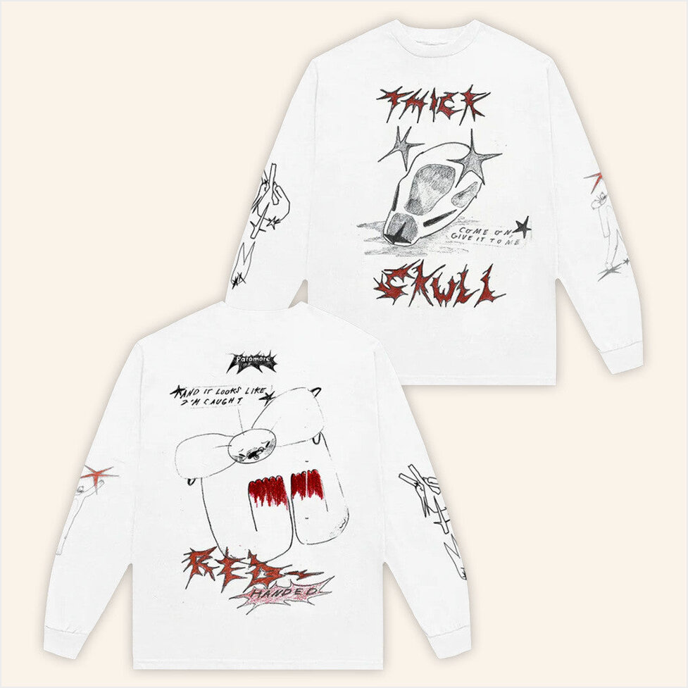 Thick Skull Zine Long Sleeve T-Shirt Paramore Merch Birthday Gifts For Best Friend
