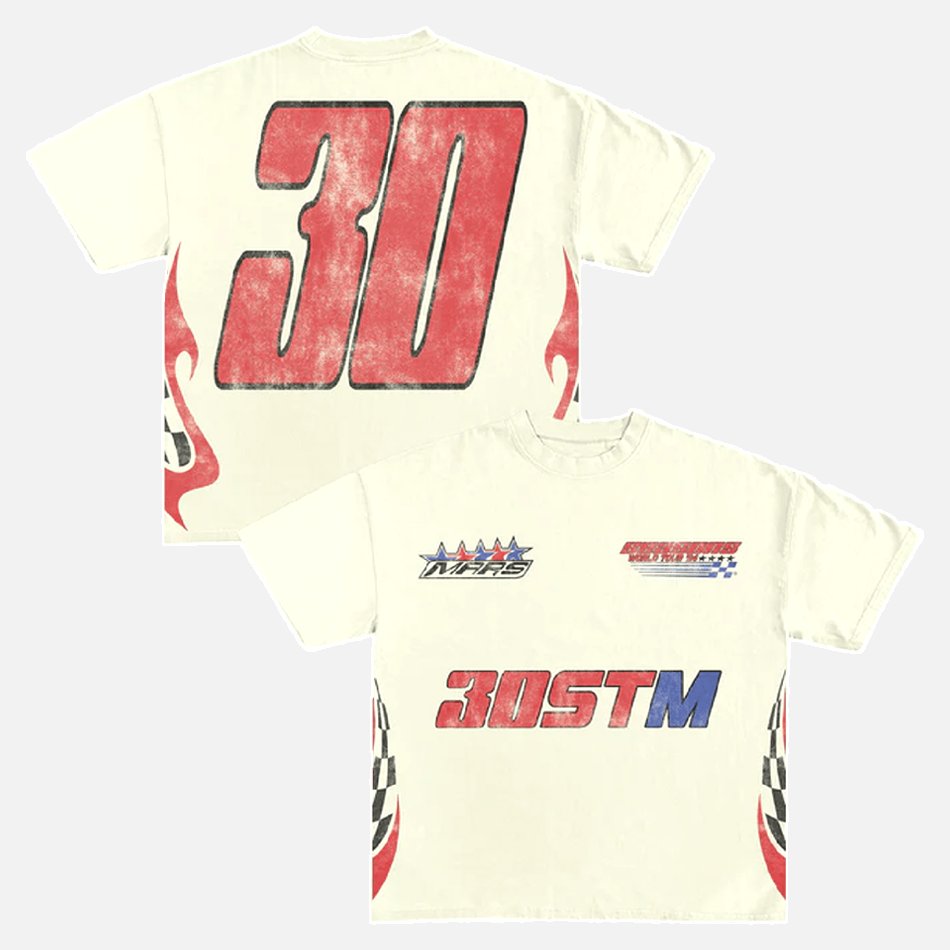 Thirty Seconds To Mars Merch 30stm Racer T-Shirt Dad Fathers Day Gifts Gifts For Friends