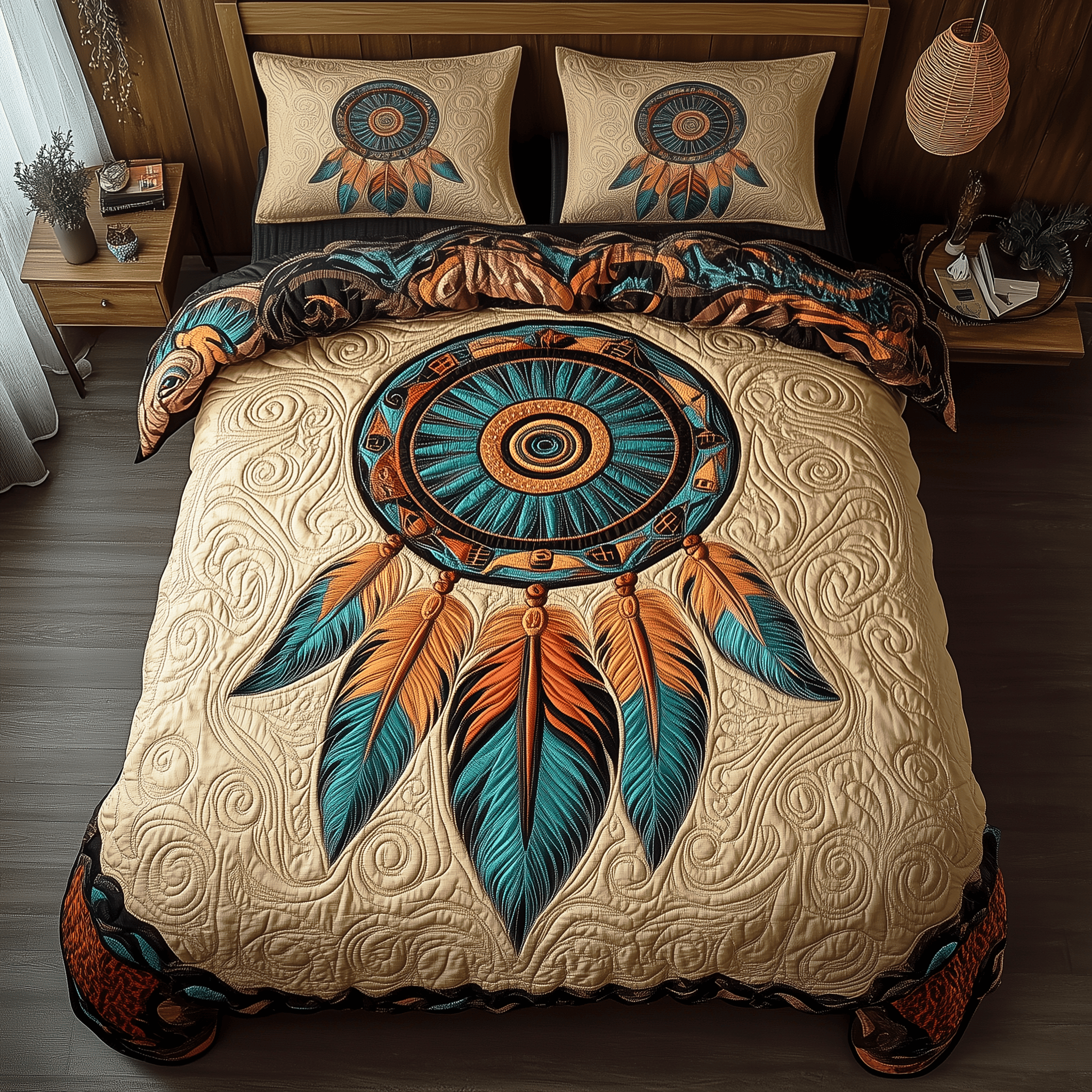 Timeless Dreamcatcher Quilted Bedding Set Unique Duvet Cover Bedspread Set Good Gifts For Wife