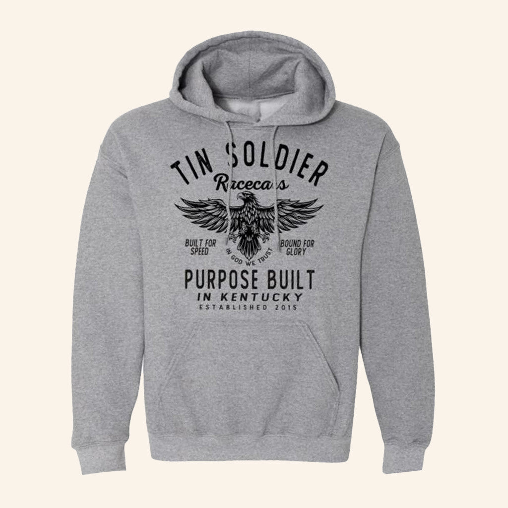 Tin Soldier Racecars Merch Purpose Built Hoodie Grey Gift Ideas For Son