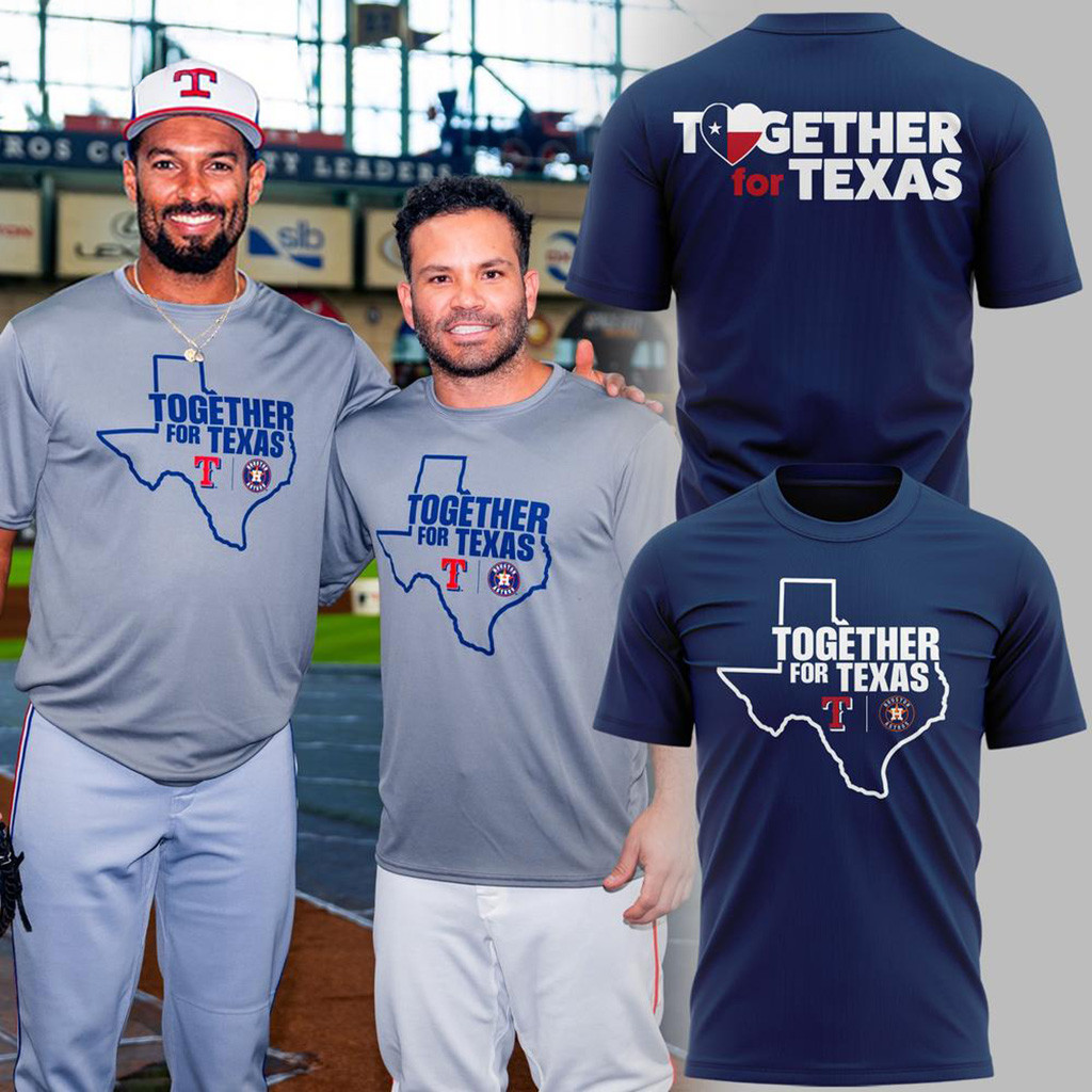 Together For Texas 2025 Navy T-Shirt Houston Texans Merch Support Texas Gifts For Him
