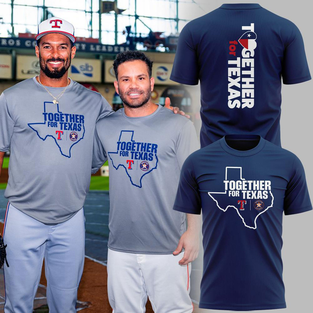 Together For Texas 2025 Navy T-Shirt Houston Texans Merch Texas Pride Gifts For Husband